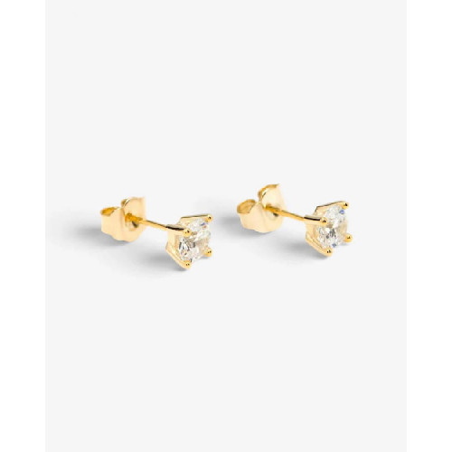 PENDIENTES LINEARGENT PLATA CIRCONITAS GOLD - 10061-G