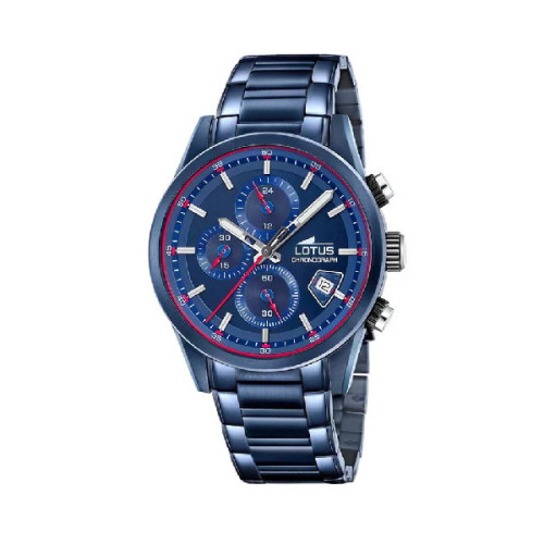RELOJ LOTUS ACERO AZUL PAVONADO CRONÓGRAFO - 19086/2 - 19084/3