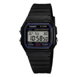 RELOJ CASIO COLLECTION F-91W-1YEG NEGRO CLÁSICO - F-91-1YEG