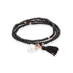 PULSERA MARINA GARCÍA ZEN NEGRA CON CHARM ÁNGEL - 90019UP