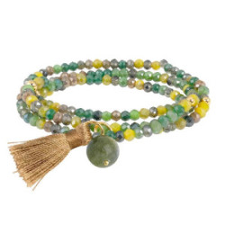 PULSERA MARINA GARCIA CRISTAL FACETADO VERDE - 91362UA