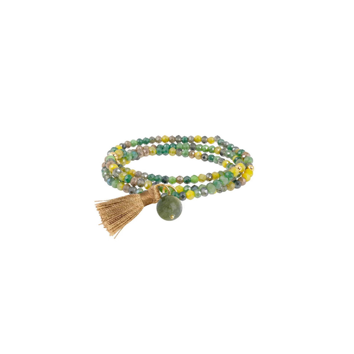 PULSERA MARINA GARCIA CRISTAL FACETADO VERDE - 91362UA