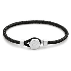 PULSERA CALVIN KLEIN HOMBRE CUERO NEGRO TRENZADO - 35000260